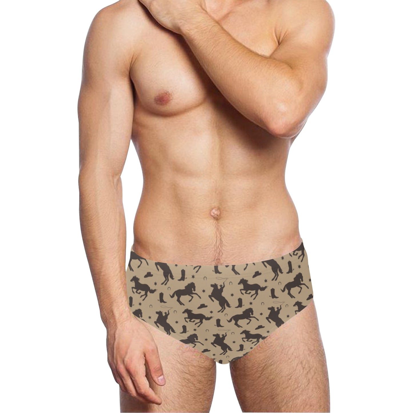 Cowboy Pattern Print Design 05 Men's Swimming Briefs