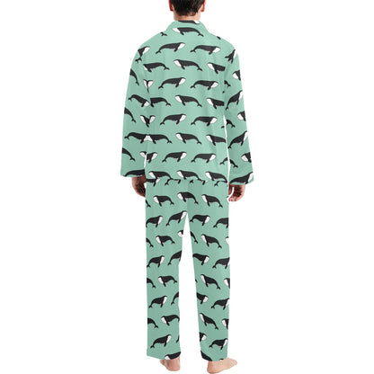 Whale Print Design LKS307 Men's Long Pajama Set