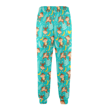 Monkey Happy Design Themed Print Men's Casual Track Pants