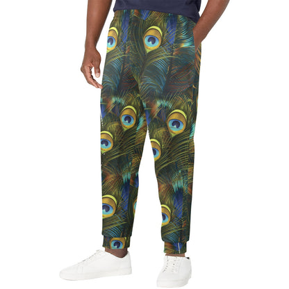 Peacock Feather Pattern Print Design A03 Men's Casual Track Pants