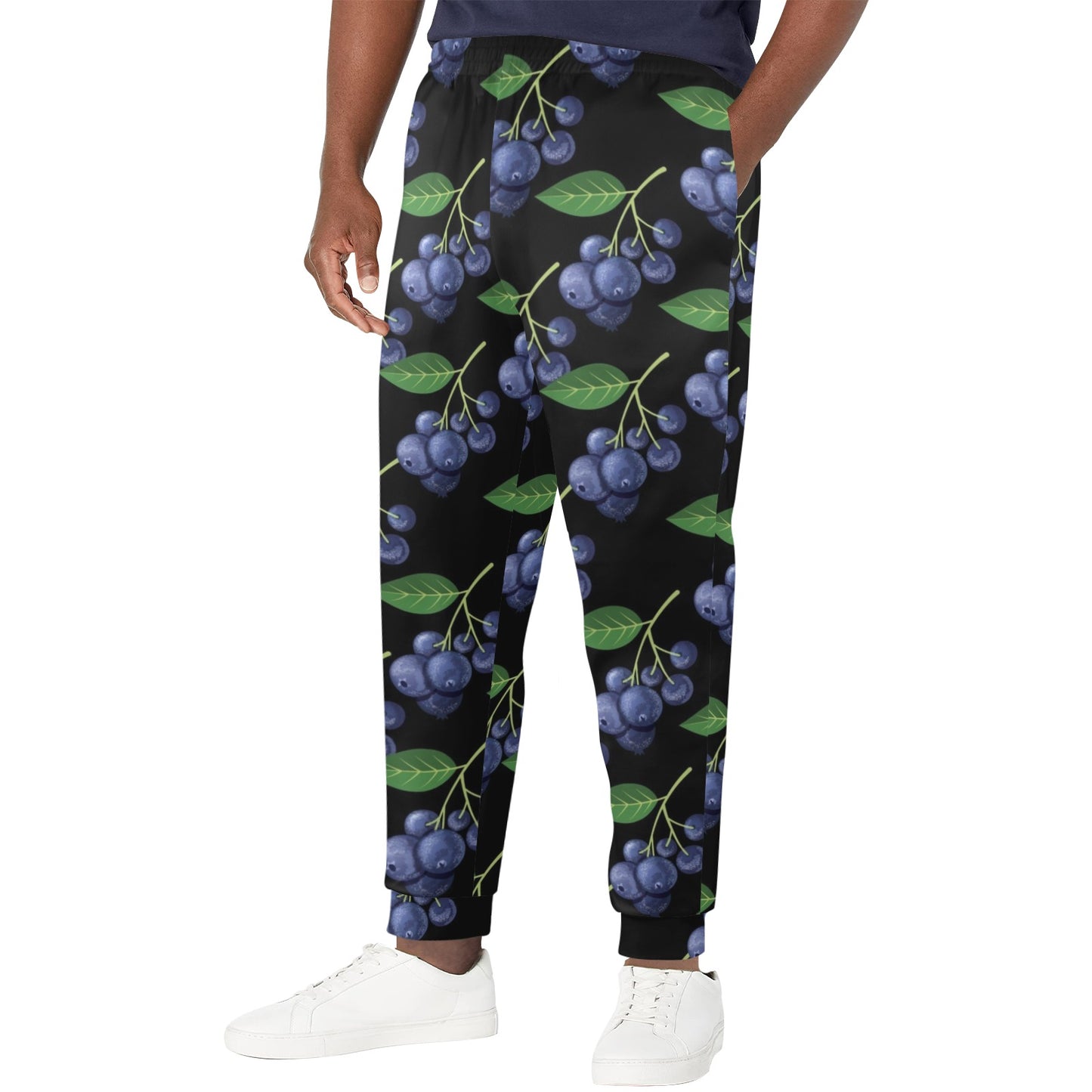 Blueberry Pattern Print Design BB01 Men's Casual Track Pants