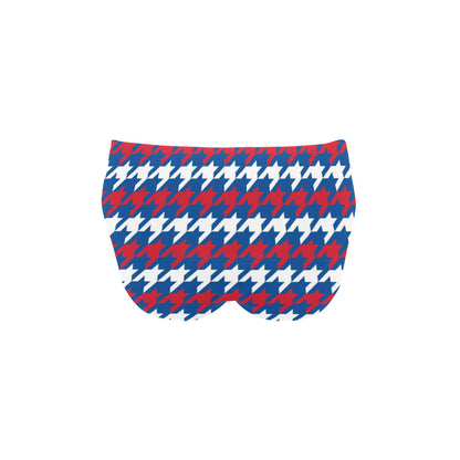 Patriotic Houndstooth Pattern Print Design A02 Men's Swimming Briefs