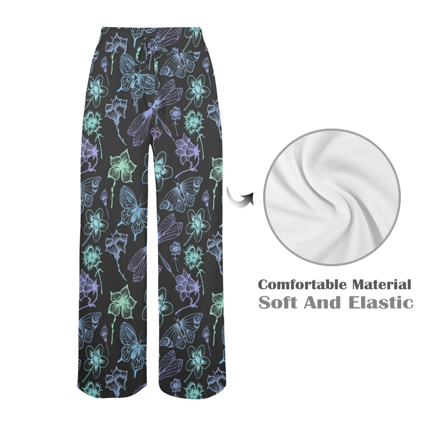 Butterfly Dragonfly Women's Wide Leg Lounge Pants