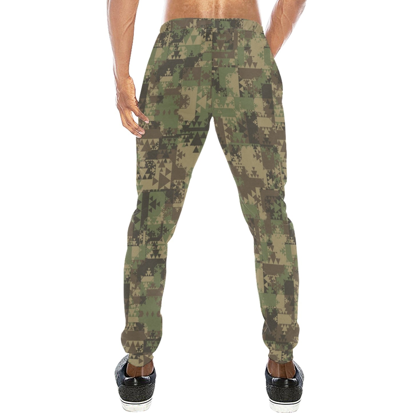 Camouflage Aztec Green Army Print Men's Sweatpants