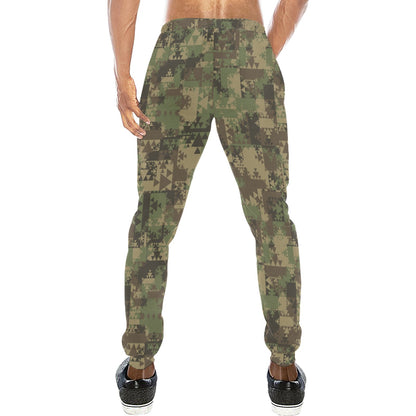 Camouflage Aztec Green Army Print Men's Sweatpants