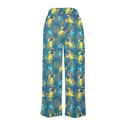 Scorpion Pattern Print Design 02 Women's Wide Leg Lounge Pants