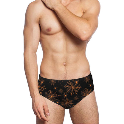 Spider Web Print Design LKS306 Men's Swimming Briefs