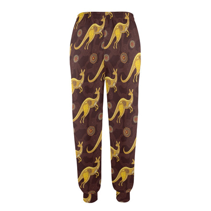 Kangaroos Aboriginal Pattern Print Design 08 Women's Casual Track Pants