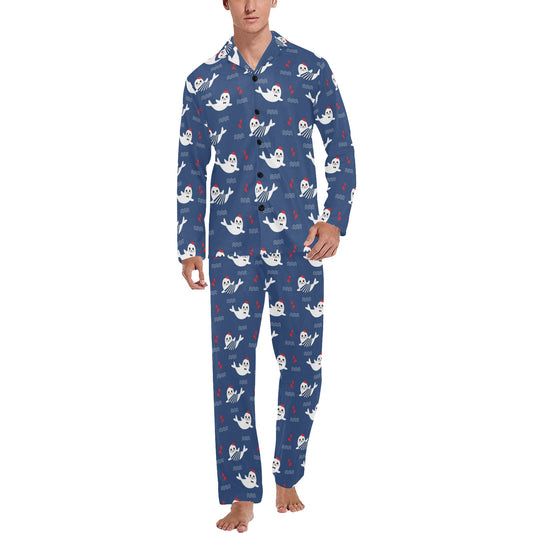 Sea Lion Print Design LKS403 Men's Long Pajama Set