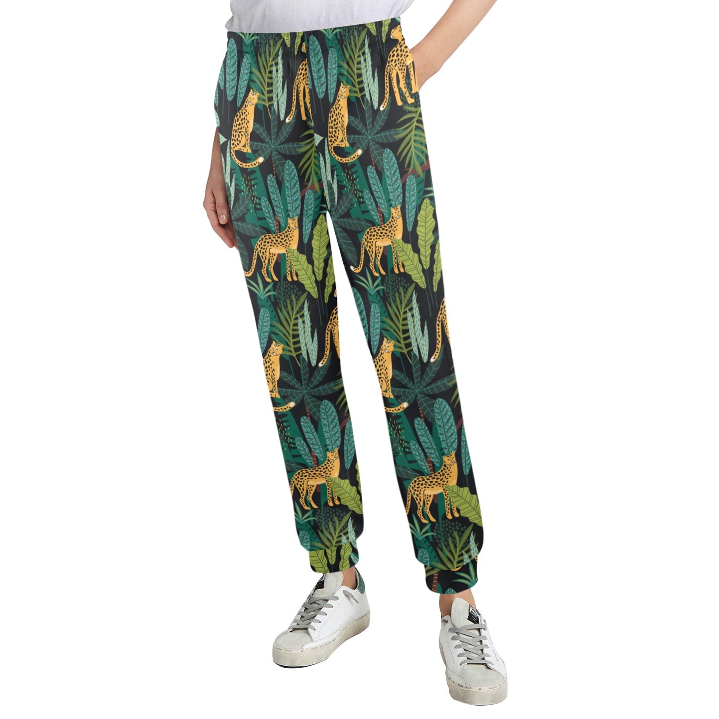 Jaguar Jungle Pattern Print Design 03 Women's Casual Track Pants
