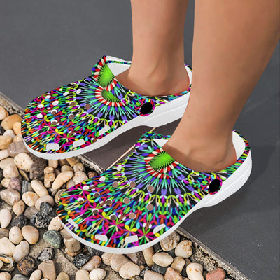 Bohemian Colorful Style Print Unisex Clogs Shoes