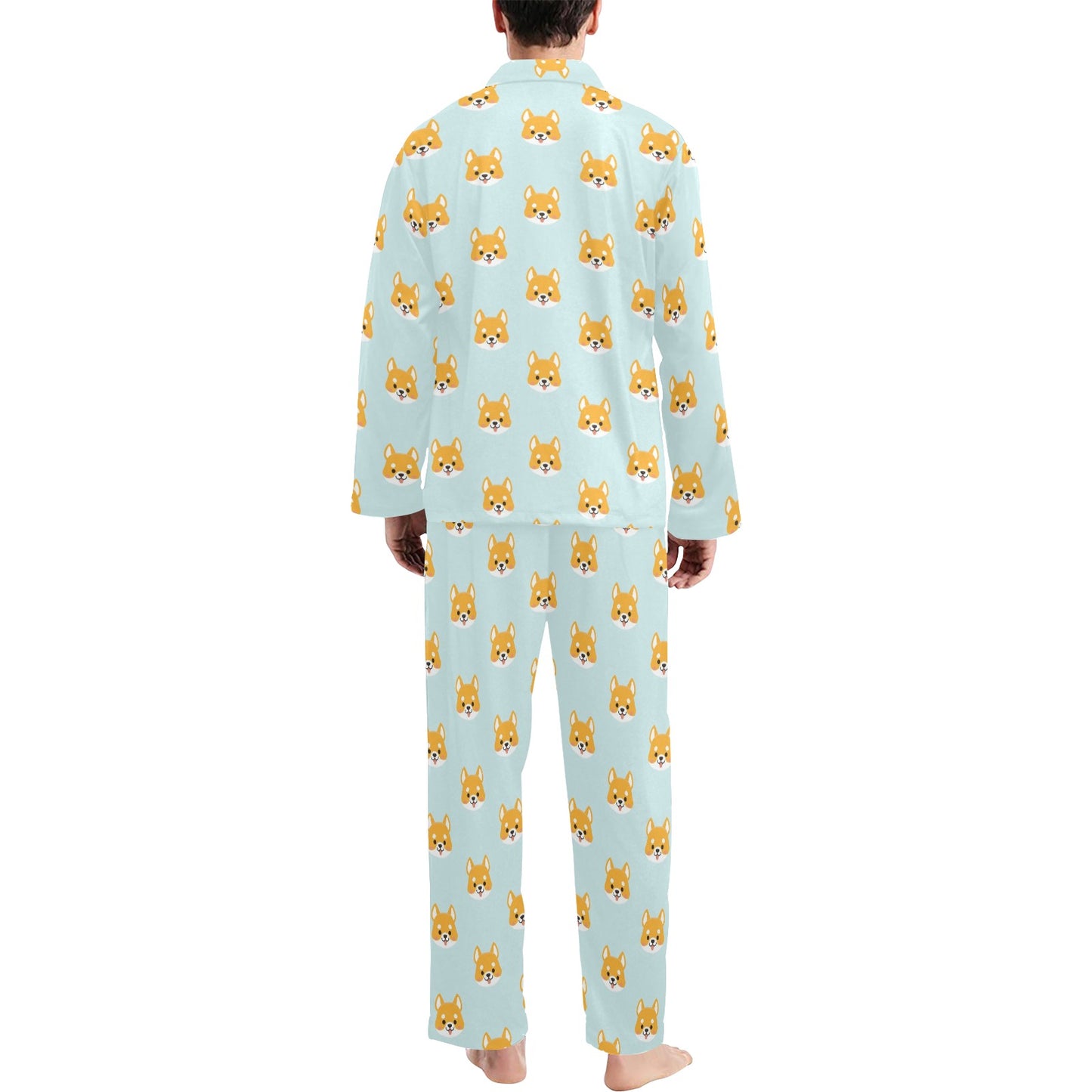 Shiba Inu Print Design LKS301 Men's Long Pajama Set