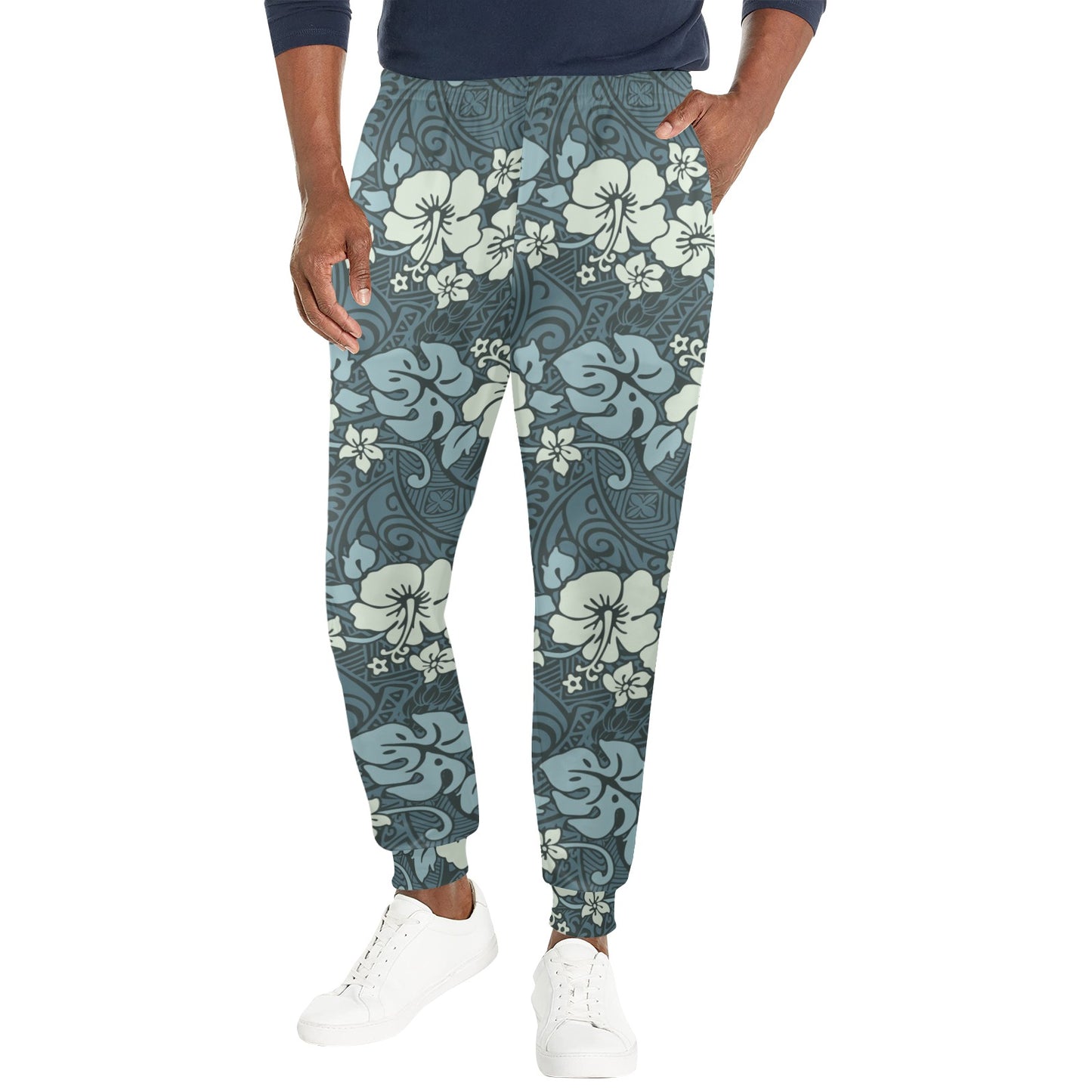 Flower Hawaiian Hibiscus Style Print Pattern Men's Casual Track Pants