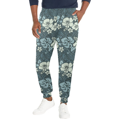 Flower Hawaiian Hibiscus Style Print Pattern Men's Casual Track Pants