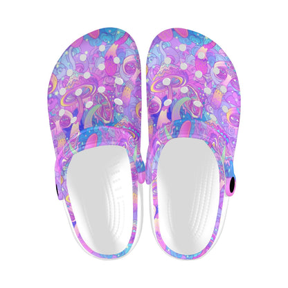 Psychedelic Trippy Mushroom Print Unisex Clogs Shoes