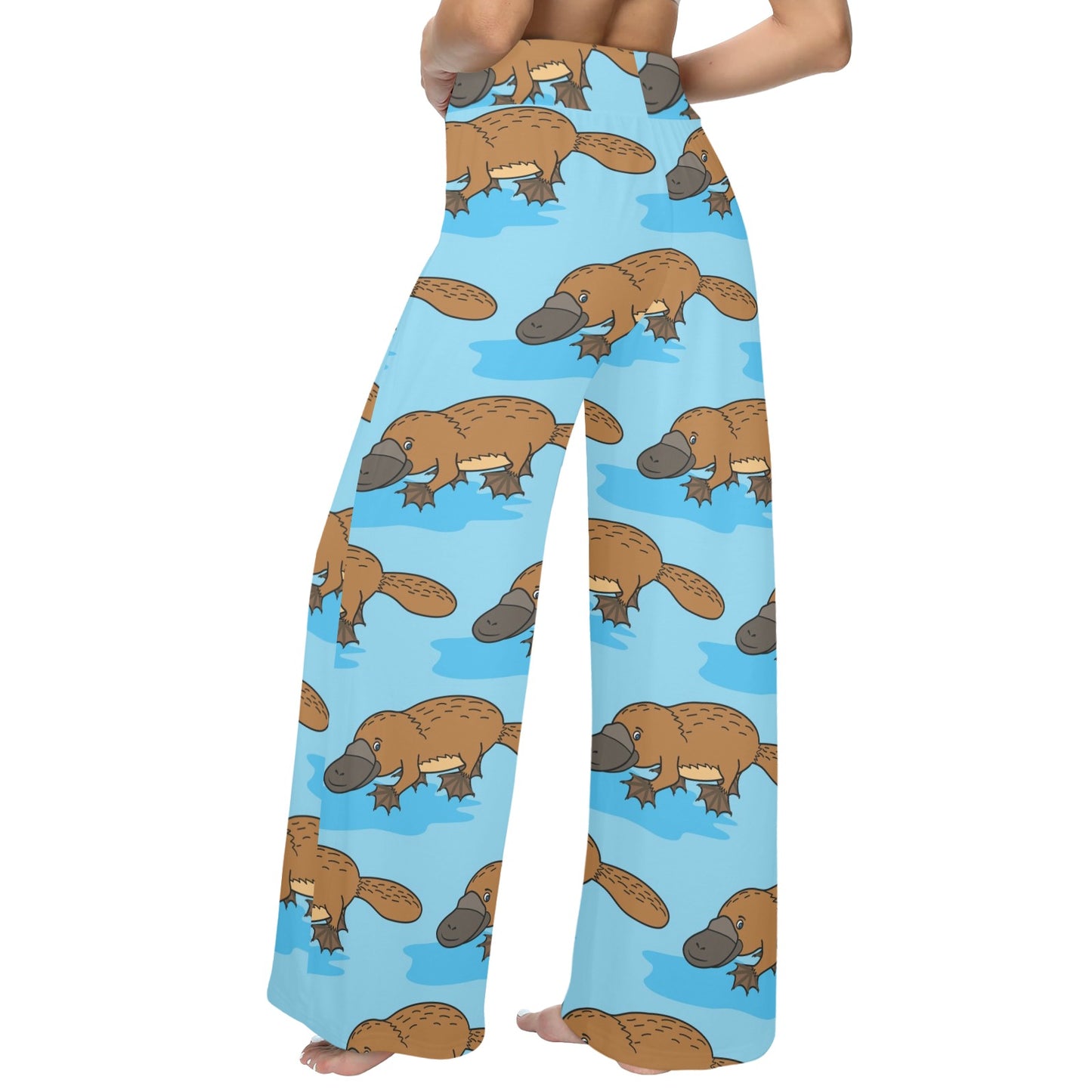 Platypus Pattern Print Design A02 Women's Wide Leg Lounge Pants