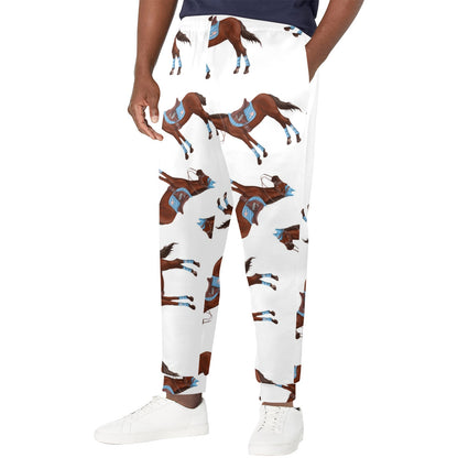 Brown Horse Pattern Shower Curtain Men's Casual Track Pants