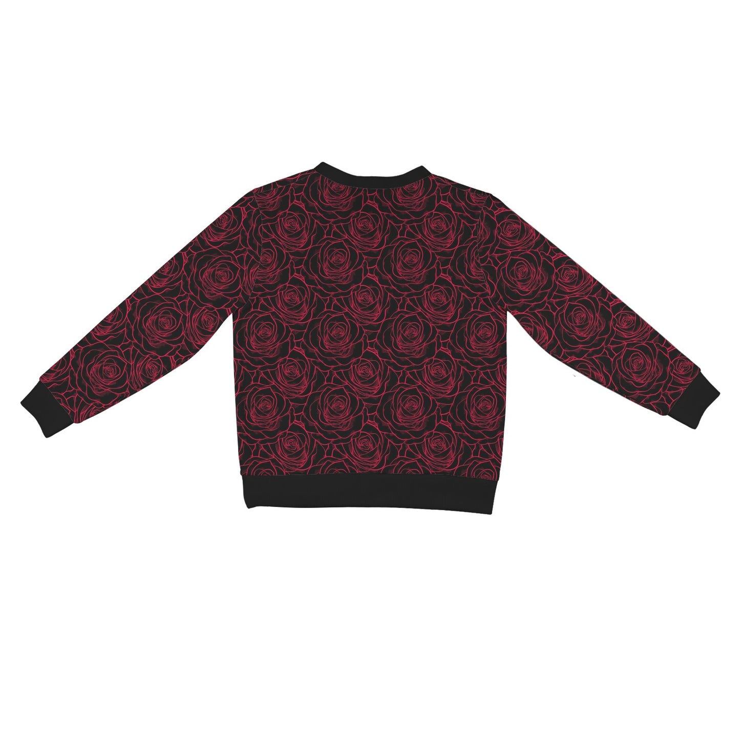Red Rose Design Print Women's Cardigan