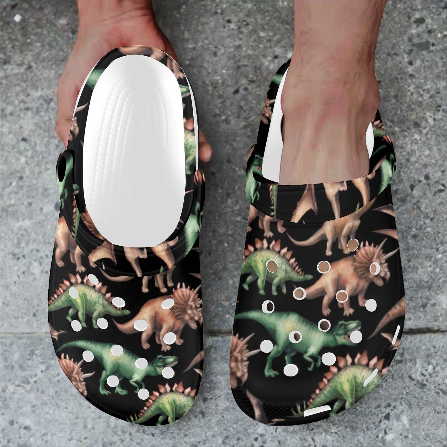 Dinosaur Print Pattern Unisex Clogs Shoes