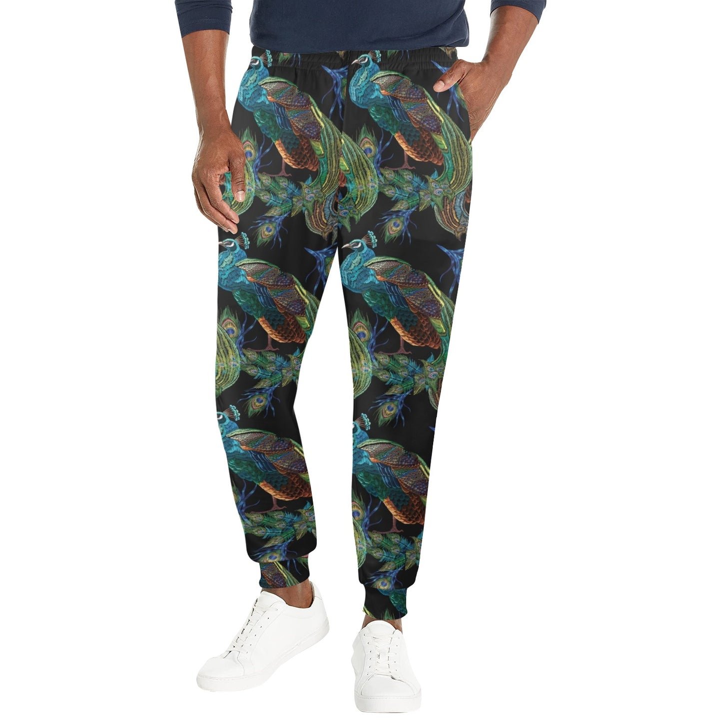 Peacock Pattern Print Design A04 Men's Casual Track Pants