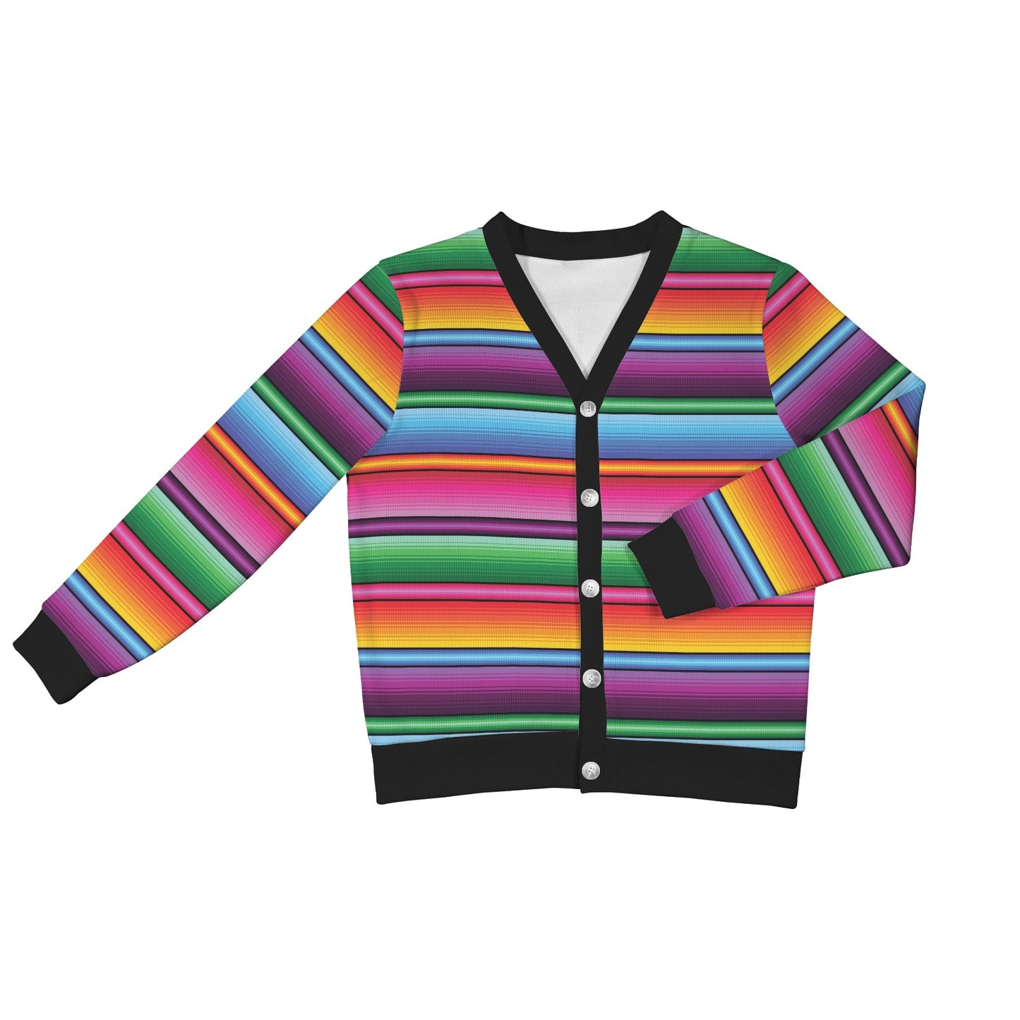 Mexican Blanket Colorful Print Pattern Women's Cardigan