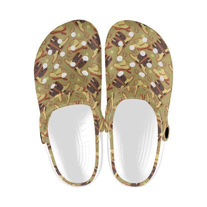 Western Cowboy Themed Unisex Clogs Shoes