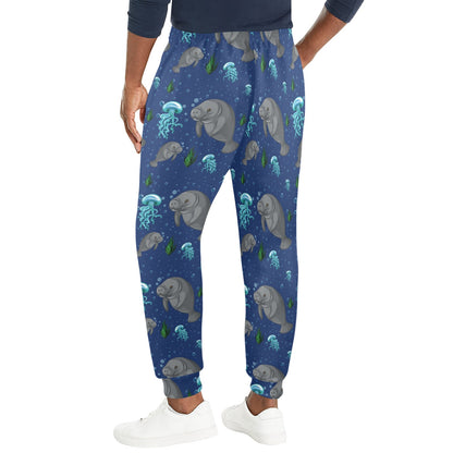 Manatee Pattern Print Design 01 Men's Casual Track Pants