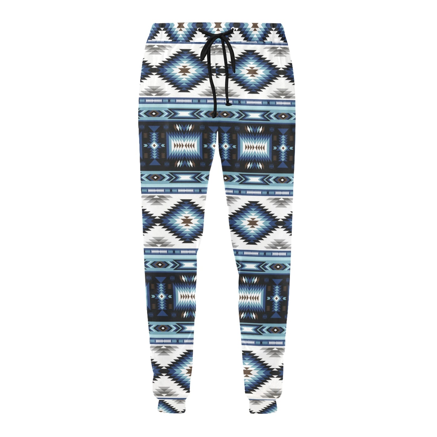 Navajo Dark Blue Print Pattern Men's Sweatpants