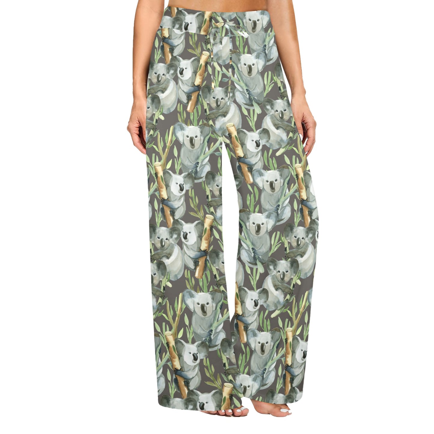 Koala Pattern Design Print Women's Wide Leg Lounge Pants