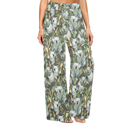 Koala Pattern Design Print Women's Wide Leg Lounge Pants