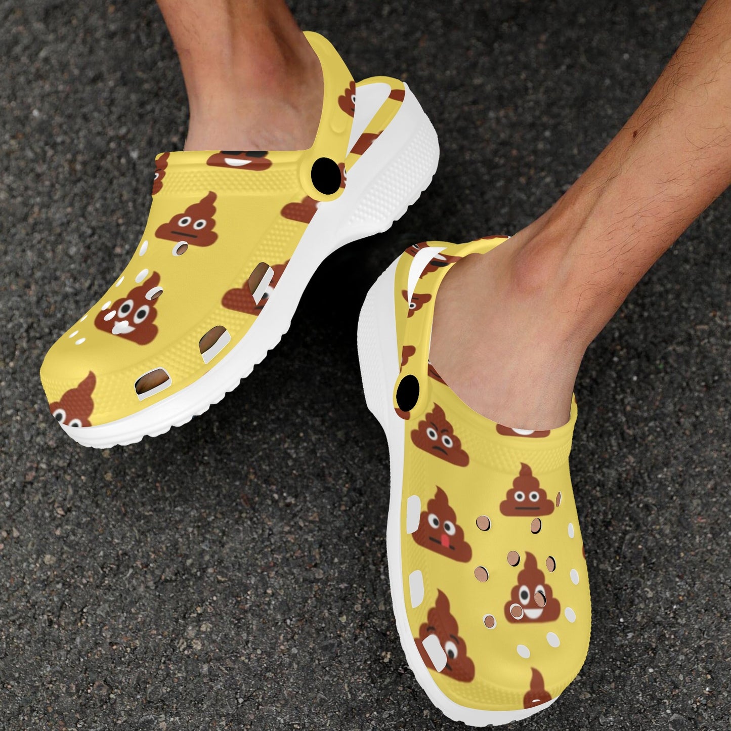 Emoji Poop Print Pattern Unisex Clogs Shoes