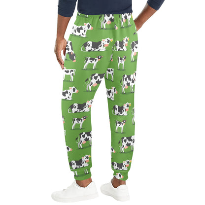 Cow Happy Print Pattern Men's Casual Track Pants