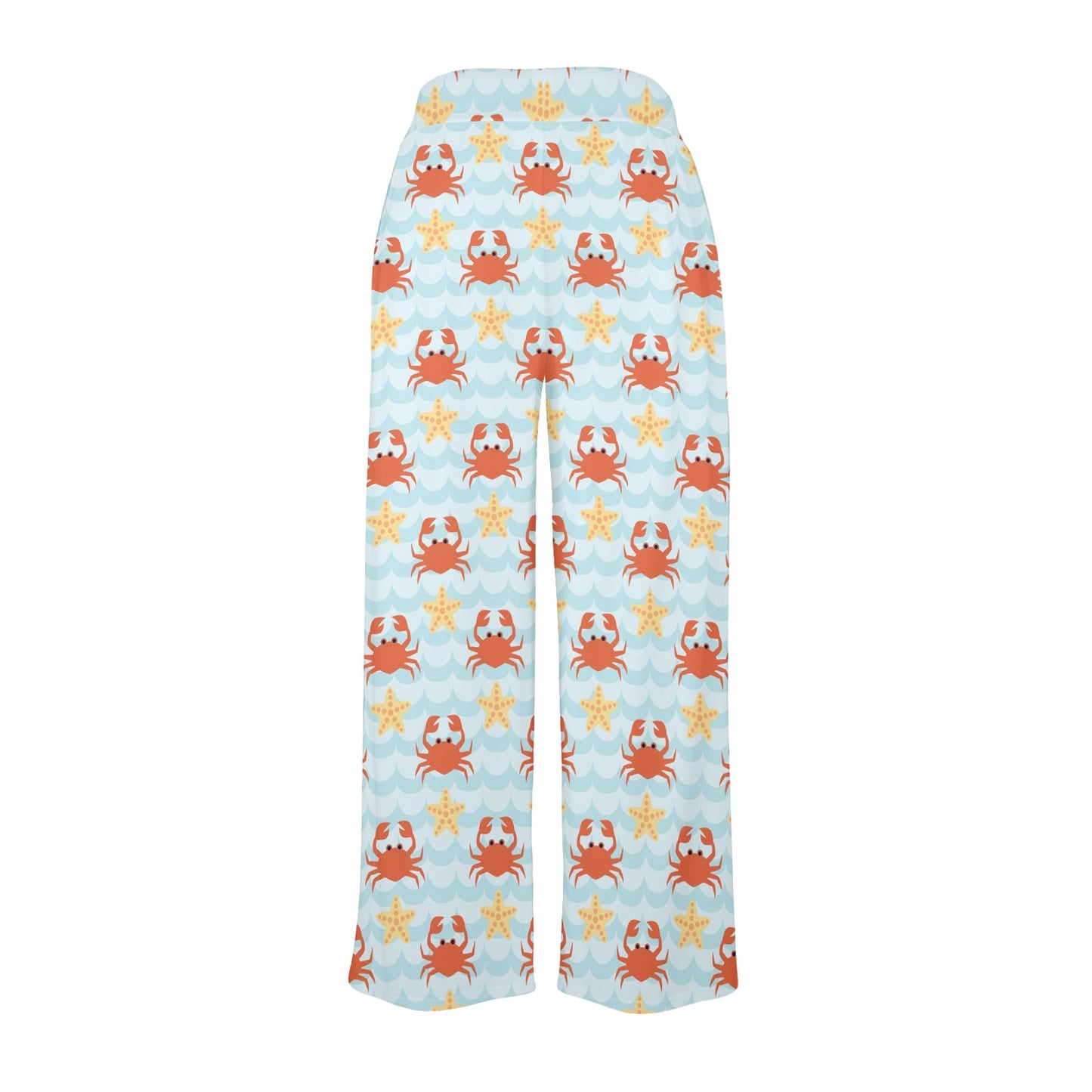 Crab Pattern Print Design 03 Women's Wide Leg Lounge Pants