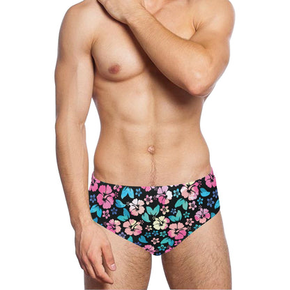 Pink Hibiscus Hawaiian Flower Men's Swimming Briefs