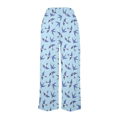 Swallow Bird Pattern Print Design 06 Women's Wide Leg Lounge Pants