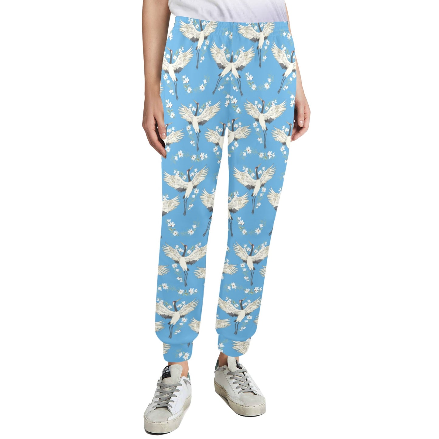 Crane Pattern Print Design 03 Women's Casual Track Pants