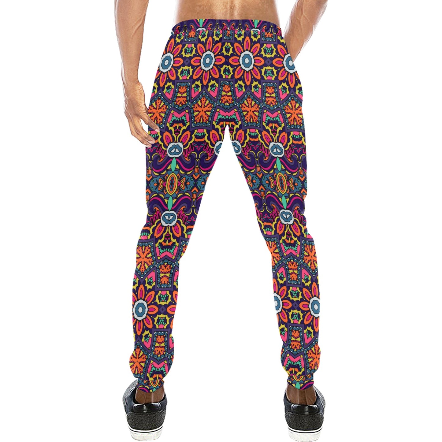 Ethnic Flower Style Print Pattern Men's Sweatpants