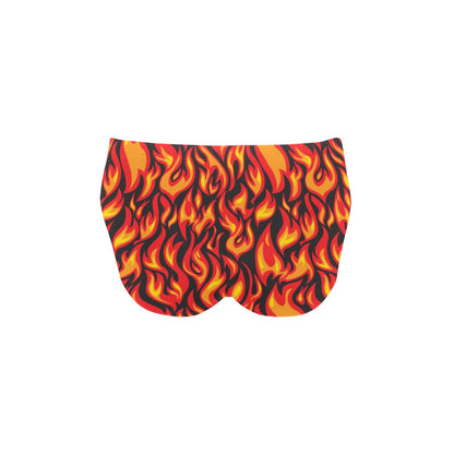 Flame Fire Print Pattern Men's Swimming Briefs