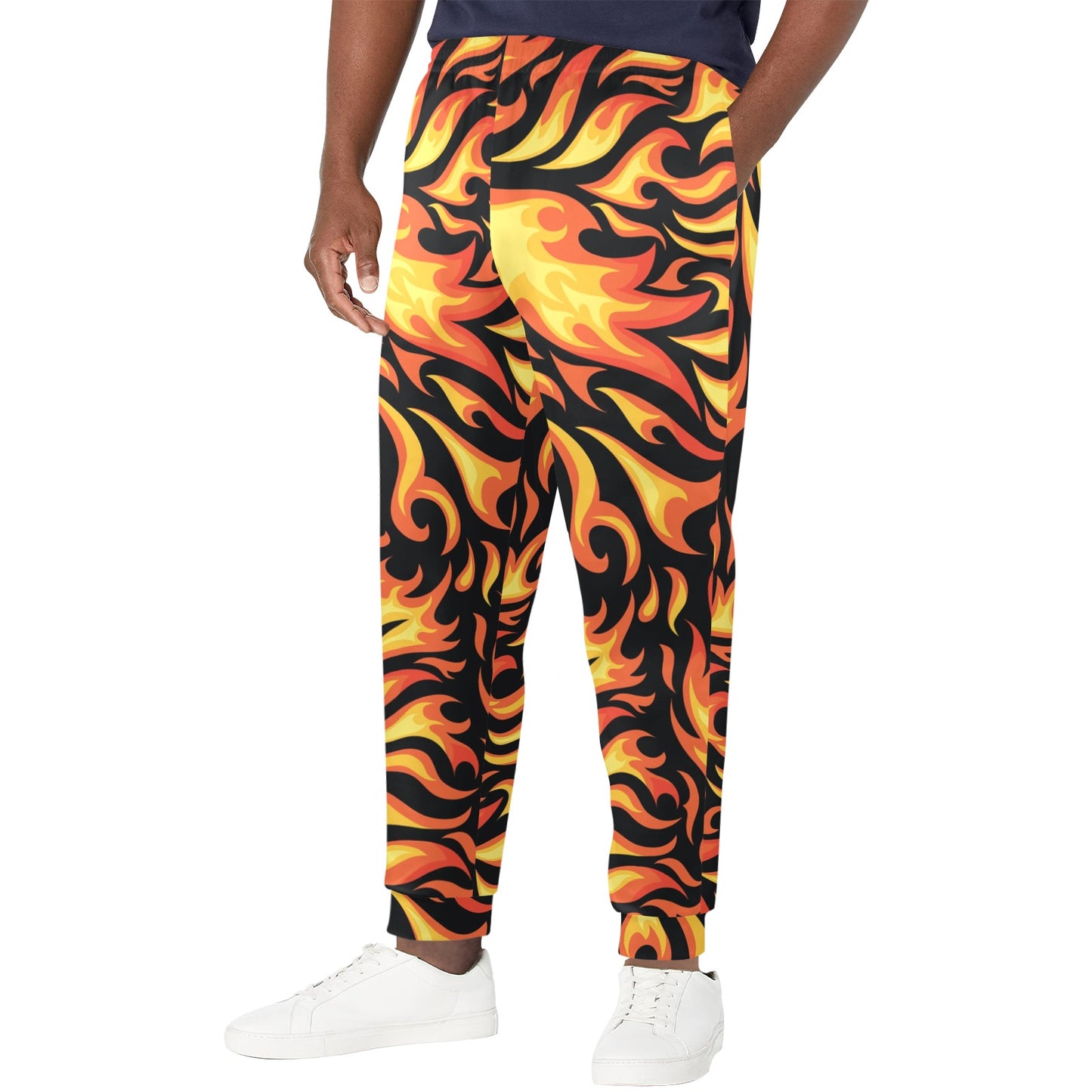 Flame Fire Design Pattern Men's Casual Track Pants