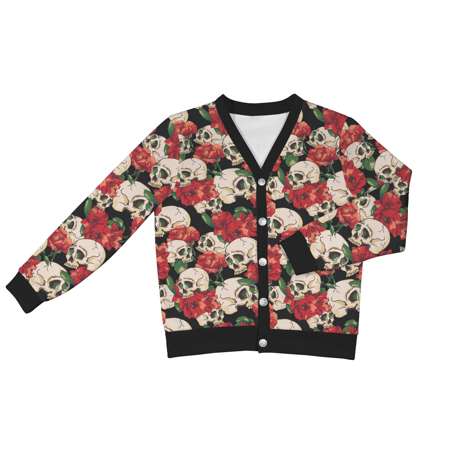 Skull Red Rose Women's Cardigan