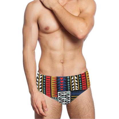 Kente Pattern Print Design 02 Men's Swimming Briefs