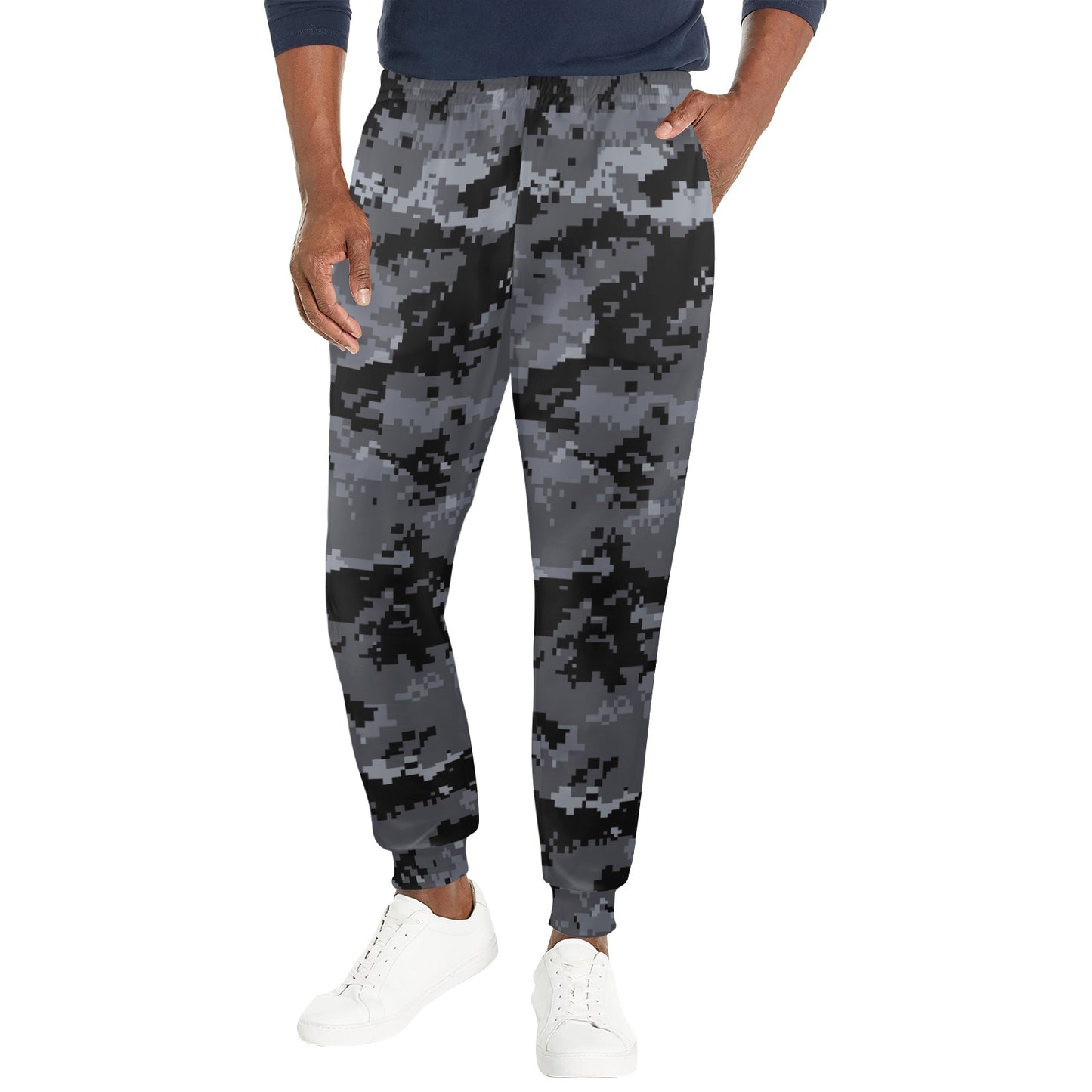 ACU Digital Black Camouflage Men's Casual Track Pants