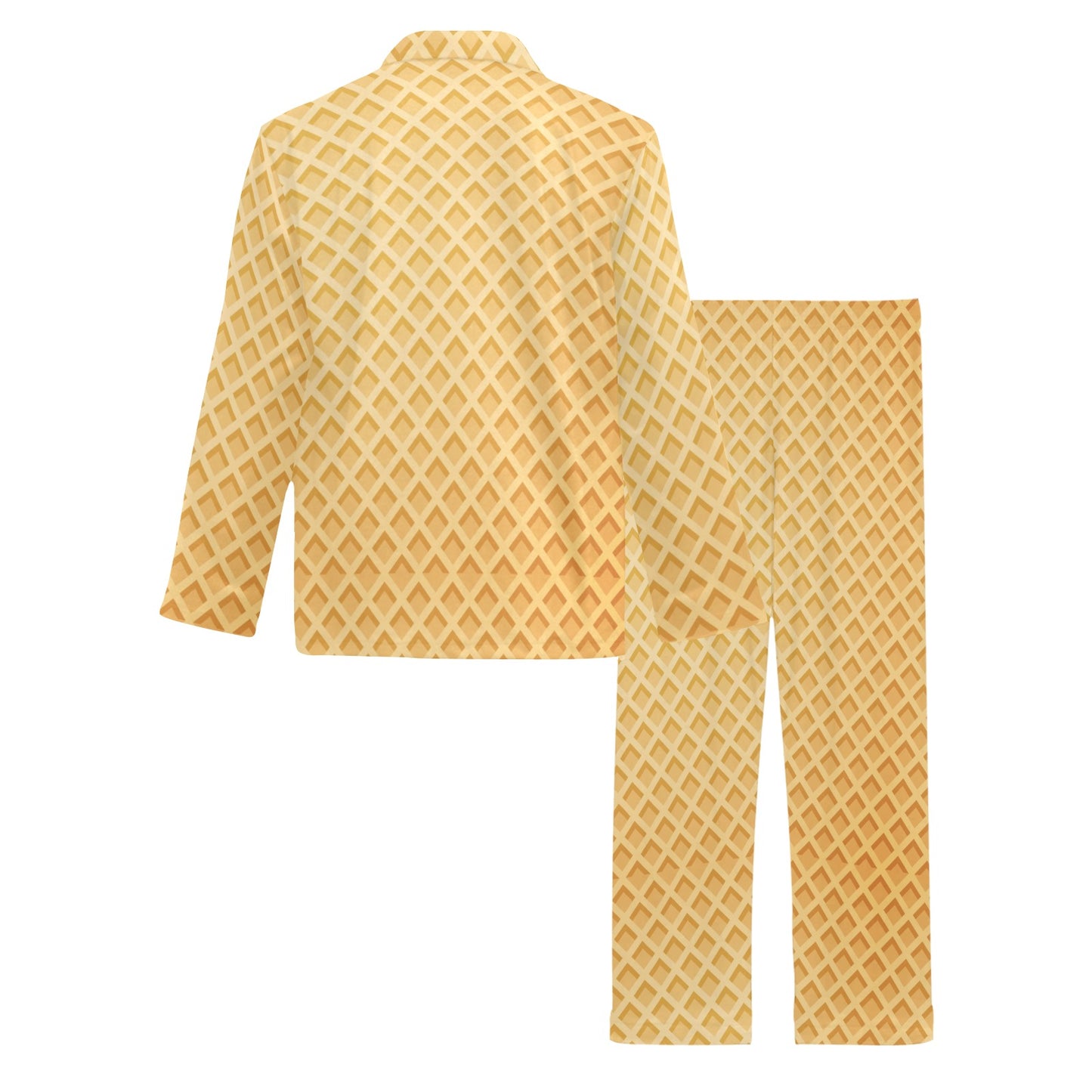 Waffle Texture Print Design LKS302 Men's Long Pajama Set