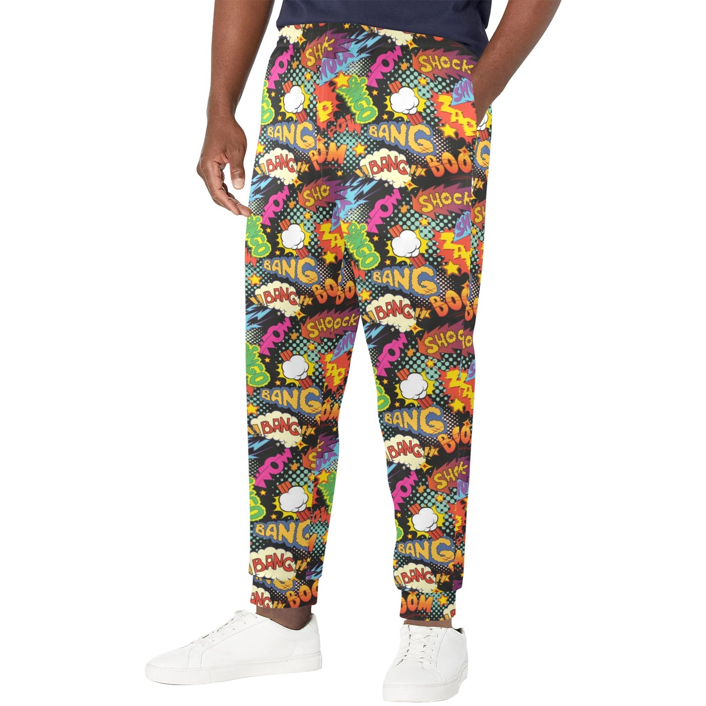 Comic Book Pattern Print Design 01 Men's Casual Track Pants