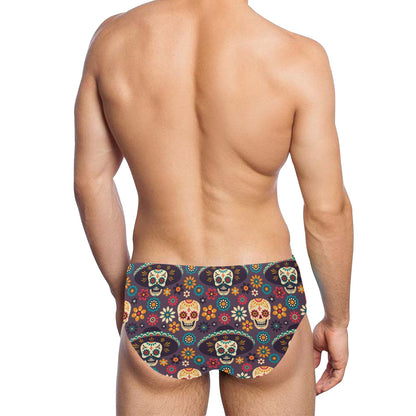 sugar skull Maxican Pattern Men's Swimming Briefs