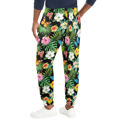Hibiscus With Butterfly Print Design LKS305 Men's Casual Track Pants