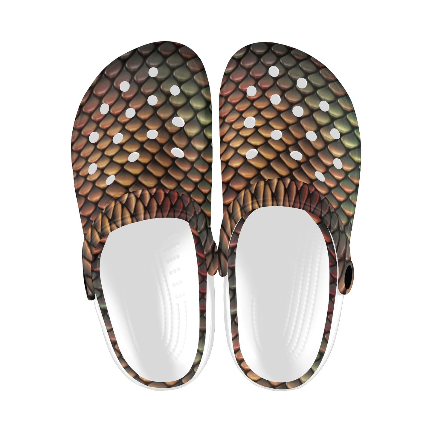 Snake Skin Colorful Print Unisex Clogs Shoes