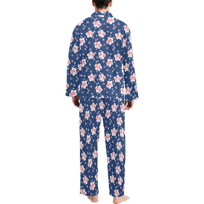 Sakura Print Design LKS306 Men's Long Pajama Set