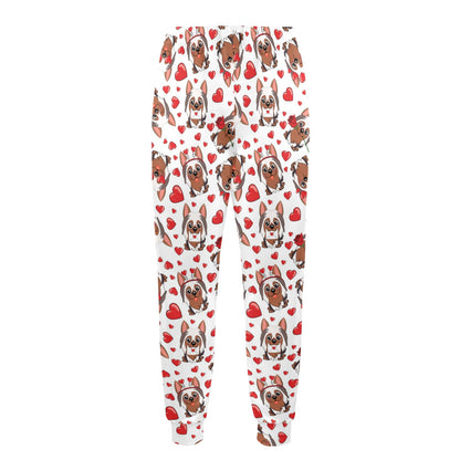 Silky Terriers Heart Print Design LKS302 Men's Casual Track Pants