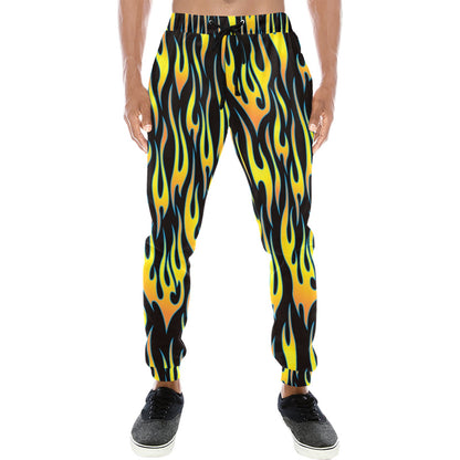 Flame Fire Yellow Pattern Men's Sweatpants